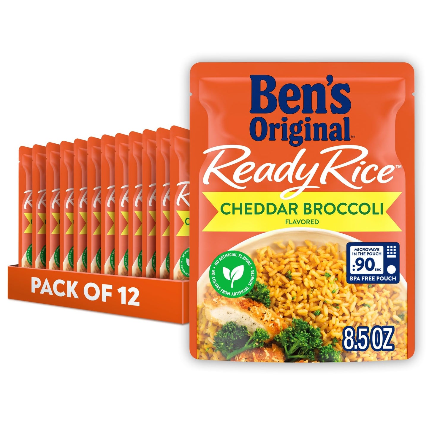 Ben s Original Flavored Ready Rice, Cheddar Broccoli, Microwave Rice for an Easy Lunch, Suitable for Vegetarians - 8.5 oz Pouch