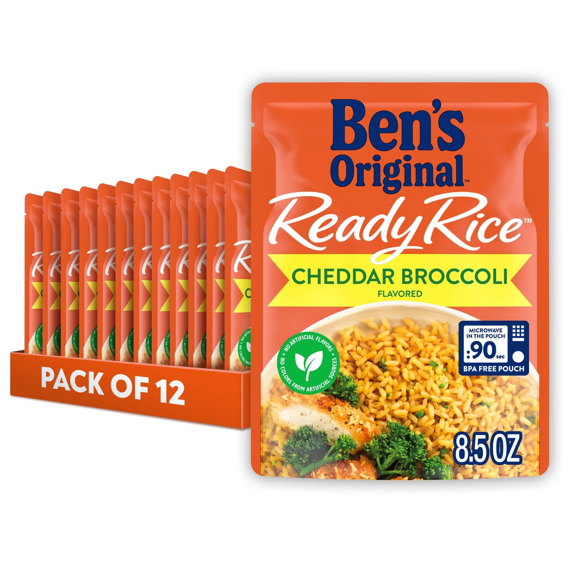 Ben s Original Flavored Ready Rice, Cheddar Broccoli, Microwave Rice for an Easy Lunch, Suitable for Vegetarians - 8.5 oz Pouch