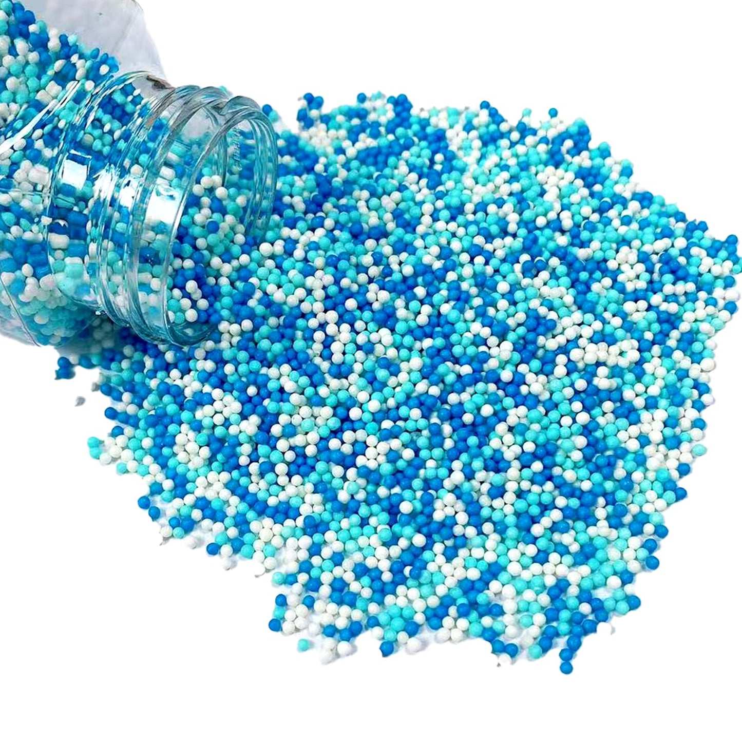 Sentovac Blue And White Nonpareils Sprinkles Edible 2Mm Mini Peals Sprinkle For Cake Decorating Sugar Candy Cookie Cupcake Toppe