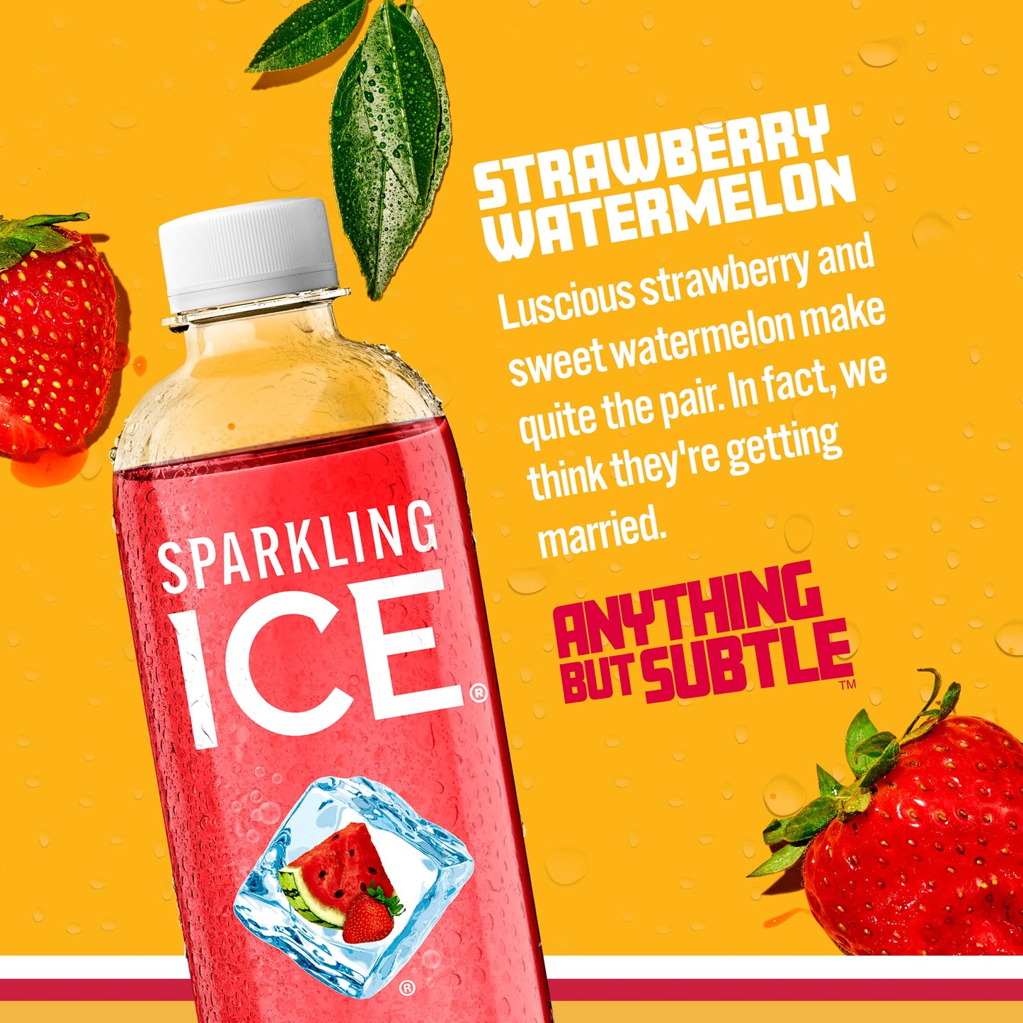 Sparkling Ice Strawberry Watermelon Sparkling Water, Zero Sugar, 17 Fl Oz Bottles, Pack of 12