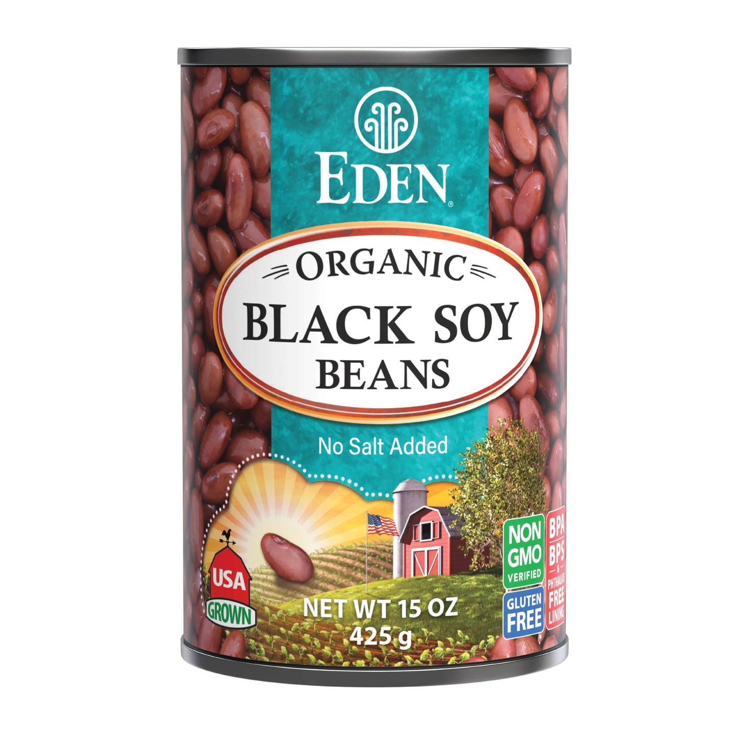 Eden Organic Black Soy Beans No Salt Added 15-Ounce Cans (Pack Of 12) ( Value Bulk Multi-Pack)