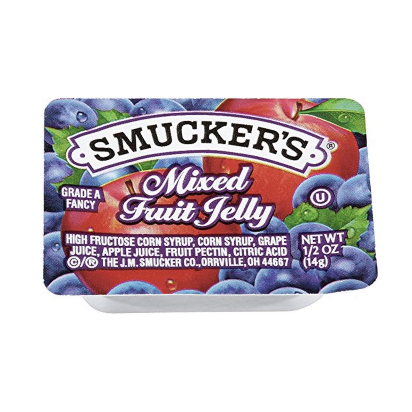 Mixed Fruit Jelly Cups for Breakfast, 0.5 oz Each, 30 count- Individual Portions, Single-Serve Jelly for Travel, Lunchboxes & Sn