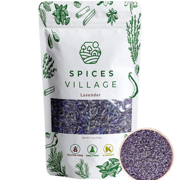 Spices Village Lavender [ 2 Oz ] Dried Lavender Buds, Natural Lavender Buds For Food, Herbal Tea, Potpourri, Wedding Confetti, P