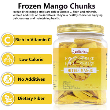Freeze Dried Fruit, Freeze Dried Mango,120G/4.23Oz Natural Dehydrated Mango, No Sugar Added, Nothing Added, Superfood Snack, Dri