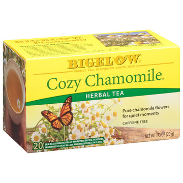 Bigelow Tea Cozy Chamomile Herbal Tea, Caffeine Free, 20 Total Tea Bags (Pack of 1)