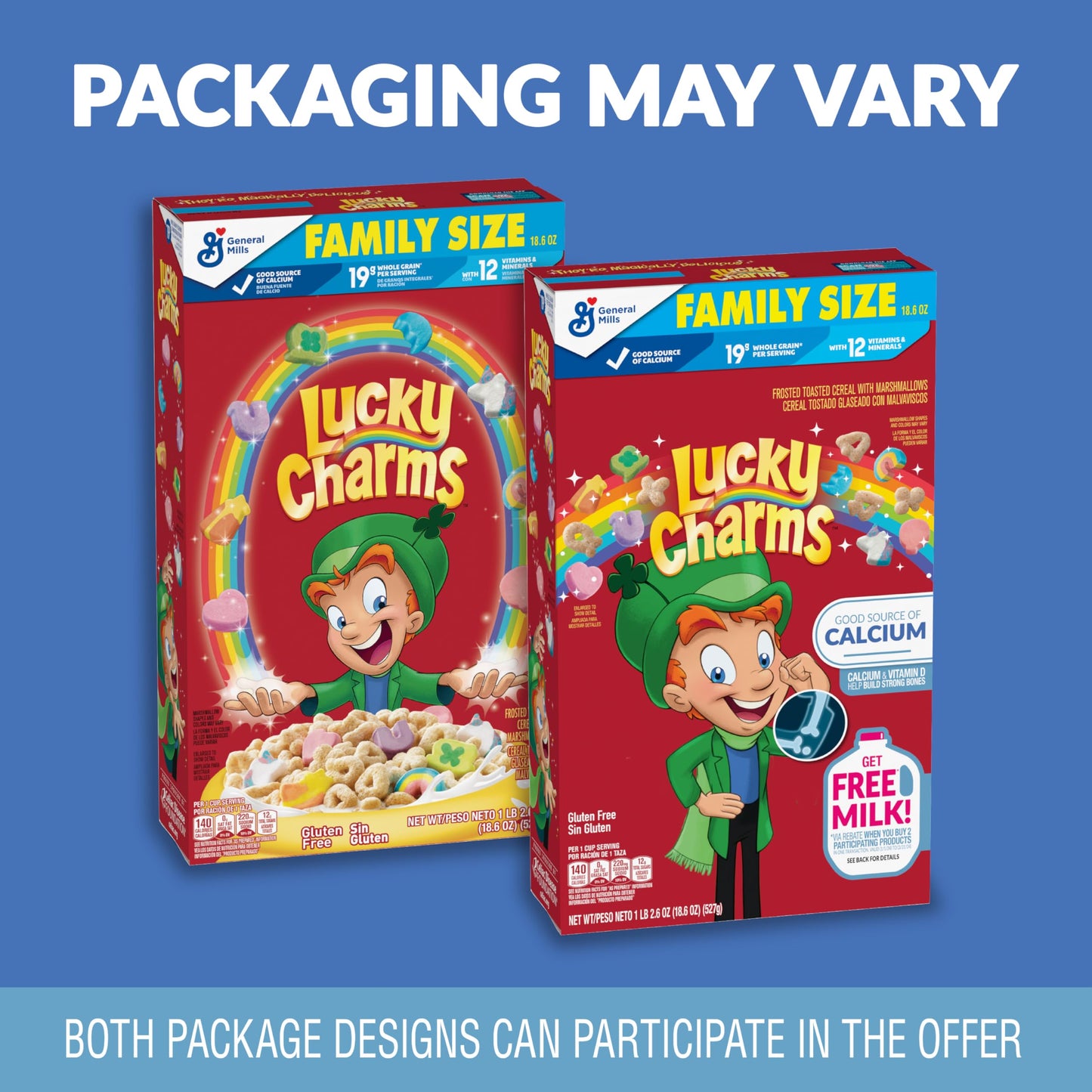 Lucky Charms, Gluten Free Cereal with Marshmallows, With Leprechaun Trap, Family Size, 18.6 OZ