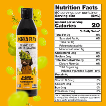 Nonna Pia's Balsamic Glaze, Aged Vinegar from Modena, Italy, 8.45 Fl Oz (Pack of 2) - Thick, Velvety Flavor for Any