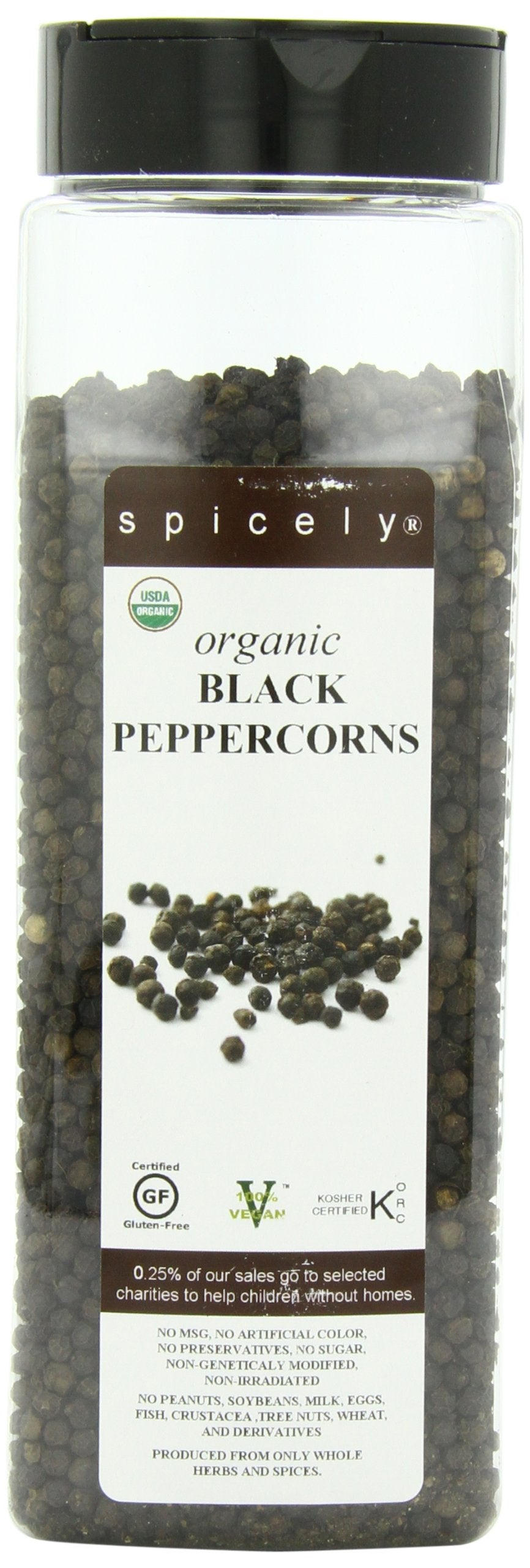 Spicely Organics - Peppercorn Organic Black - Case Of 2-16 Ounces