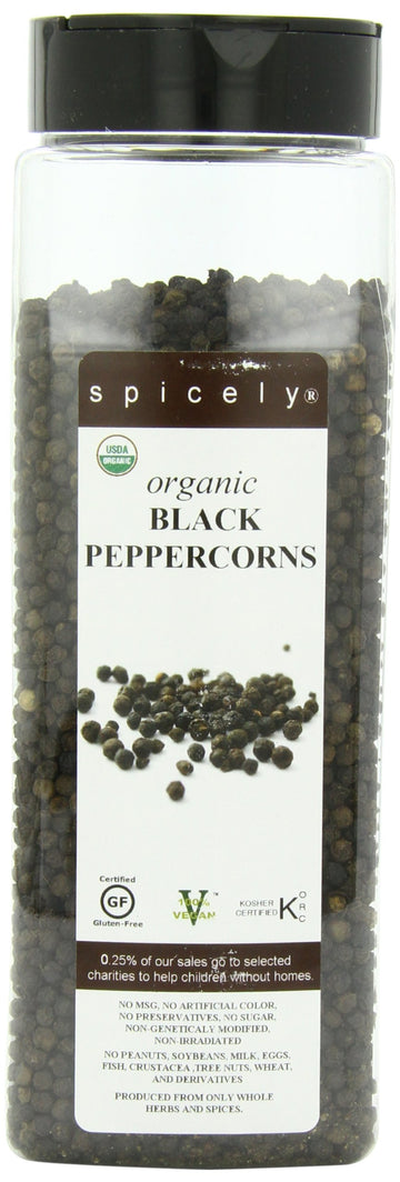 Spicely Organics - Peppercorn Organic Black - Case Of 2-16 Ounces