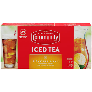 Community Coffee Signature Iced Tea, 288 Family Size Tea Bags, 24 Count Box (Pack Of 12)