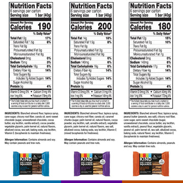 KIND Soft Baked Squares Variety Pack, Gluten Free Snack Bars, 5g Protein, 18 Count, Chocolate, Peanut Butter, Salted Caramel