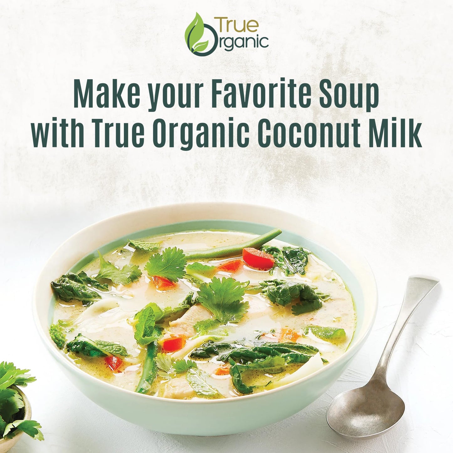 True Organic Unsweetened Coconut Milk 13.5 Fl oz - No Guar Gum  Gluten-Free  Vegan and Kosher - 18% Coconut Milk Fat (12-Pack)