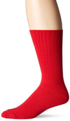 Chaps Mens Solid Color Casual True Rib Crew Socks-1 Pair Pack-Cotton Comfort And Breathable Mesh, Red, Shoe Size: 6-12