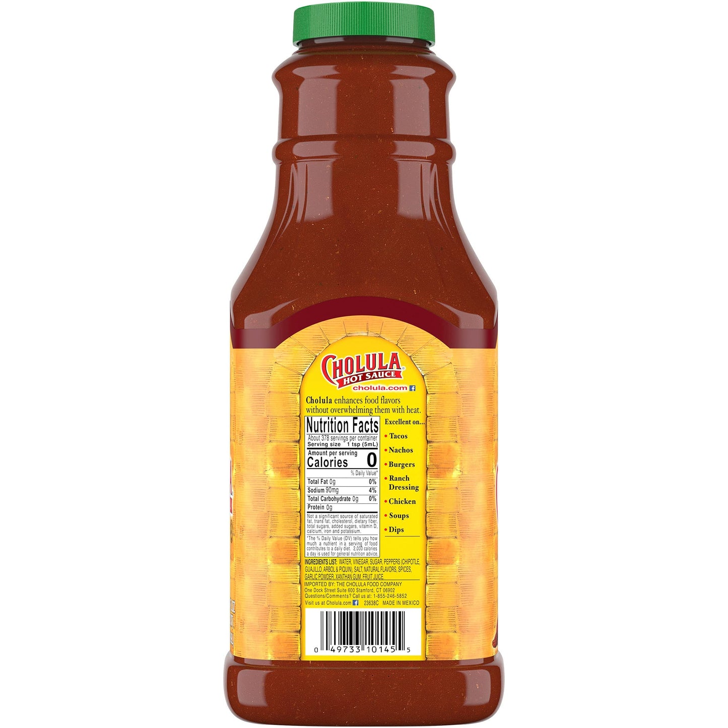 Cholula Chipotle Hot Sauce, 64 Fl Oz - Bulk Container with Chipotle, Arbol & Piquin Peppers, Perfect for Burgers & Wings