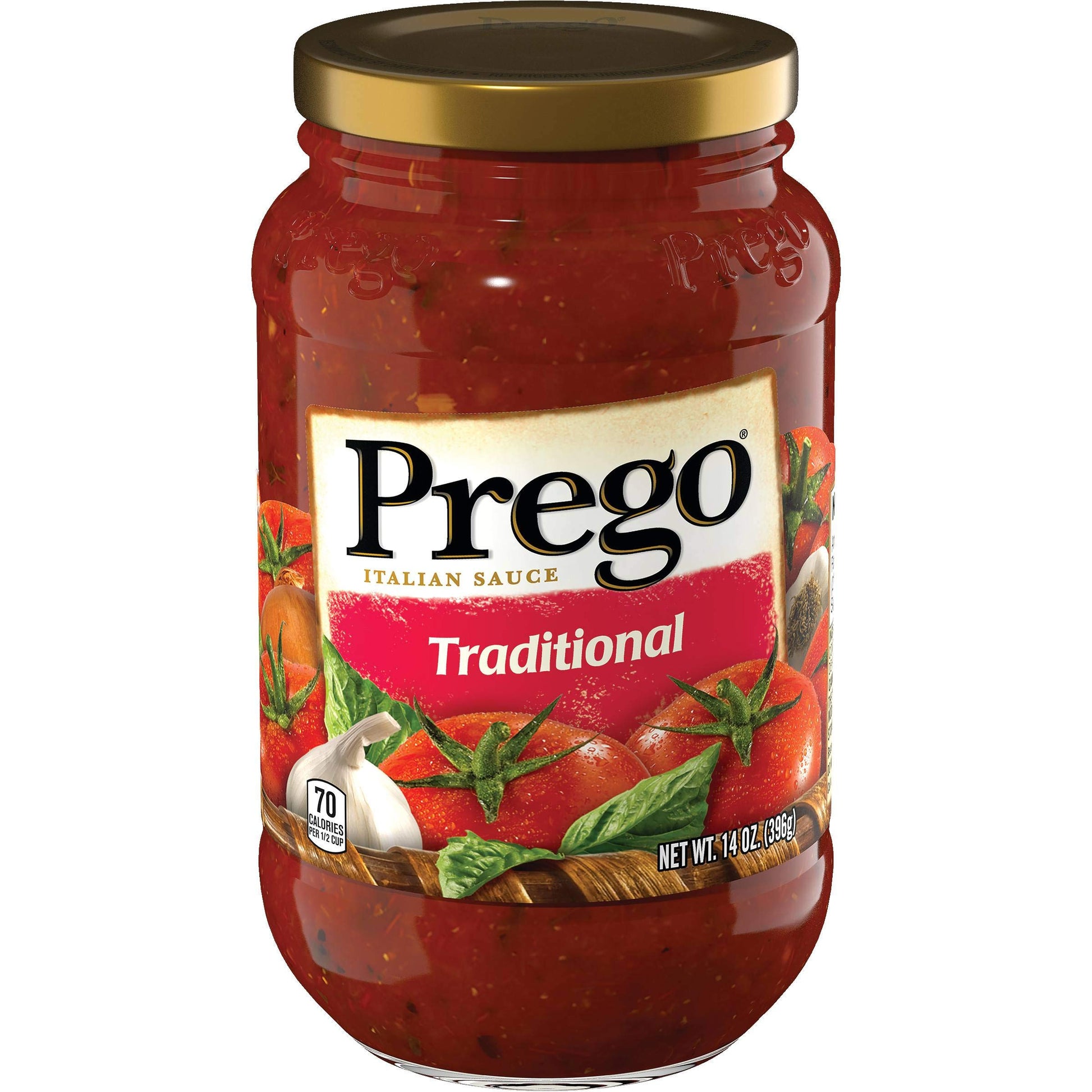 Campbells Prego Regular 100 Percent Natural Traditional Italian Spaghetti Sauce, 14 Ounce - 12 per case.