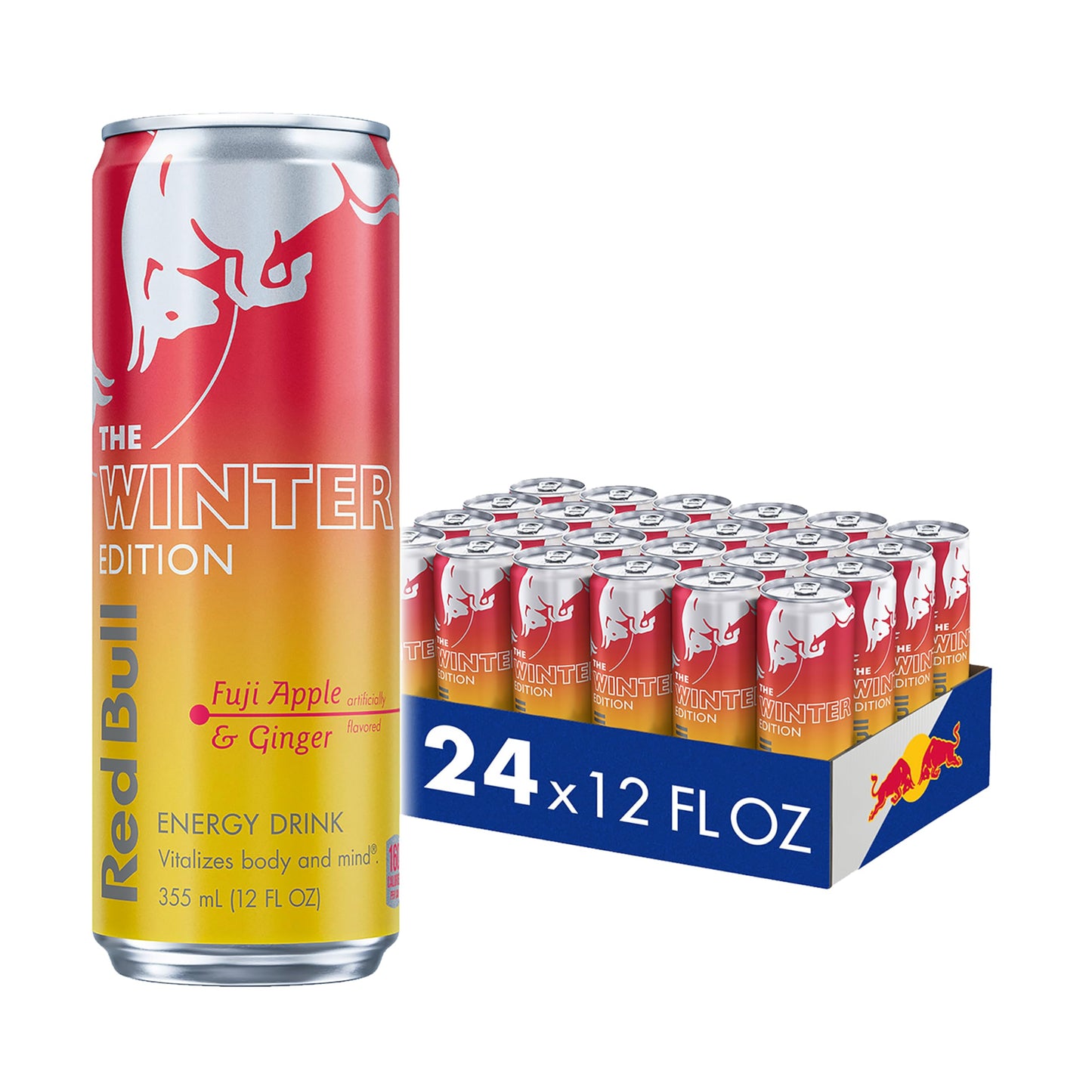 Red Bull Fuji Apple and Ginger Winter Edition Energy Drink  with 114mg Caffeine plus Taurine & B Vitamins  12 Fl Oz  Pack of 24 Cans