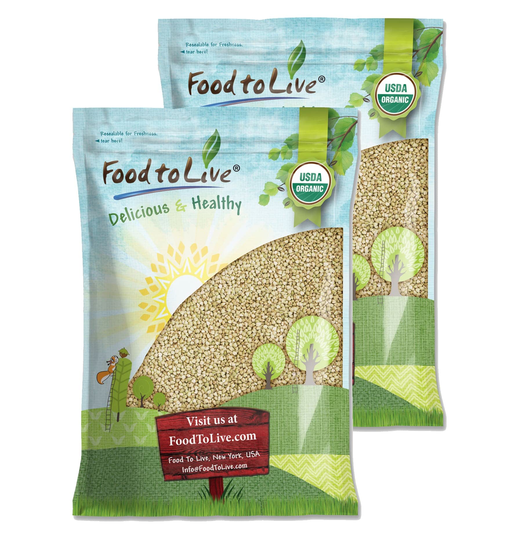 Food to Live Organic Buckwheat Groats, 25 Pounds - Whole Grain Buckwheat Seeds by Food to Live. Hulled, Non-GMO, Kosher, Raw, Ve