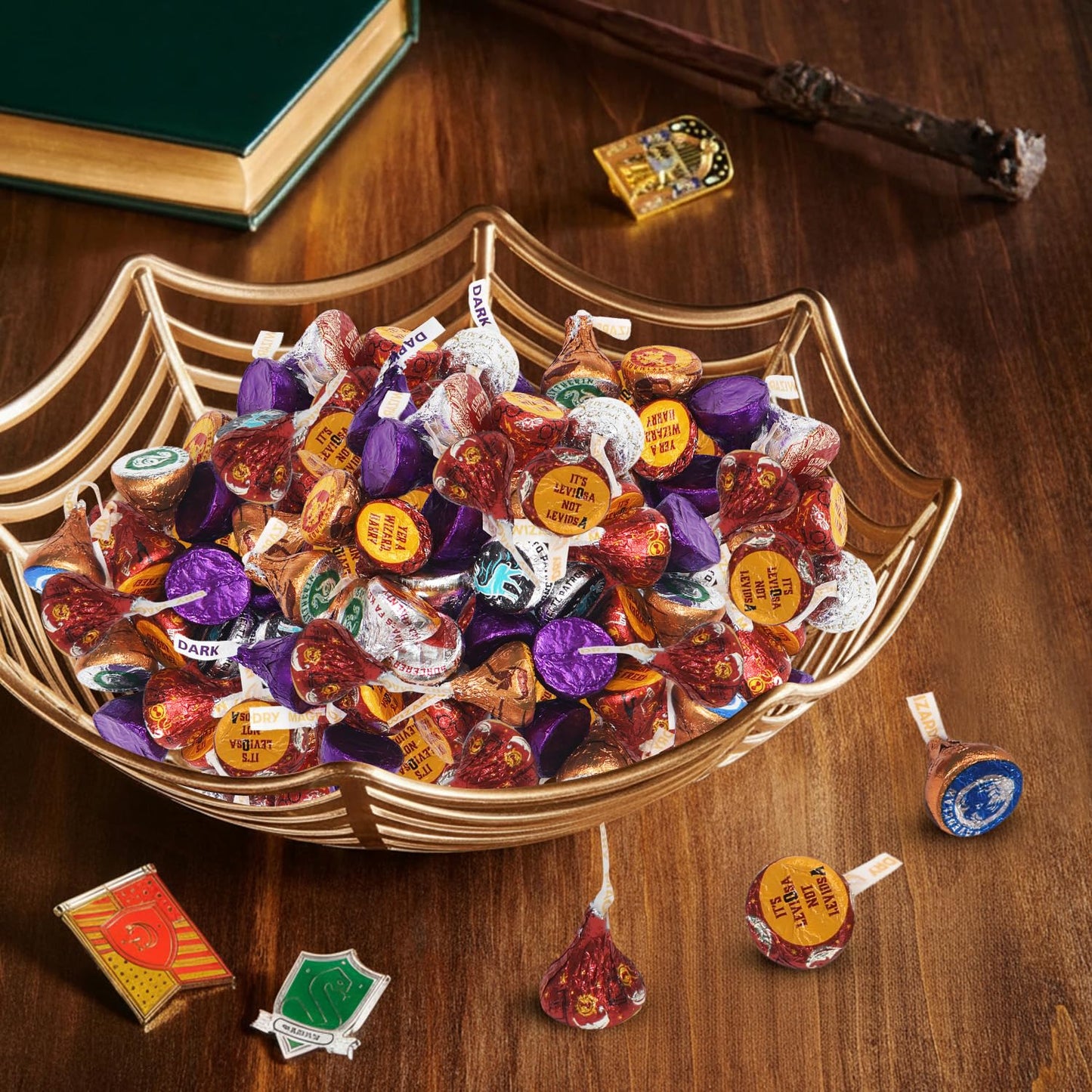 Christmas Magical Chocolate Kisses 2 lb - Individually Wrapped Wizard Theme Foil Milk & Special Dark Chocolate Candies for Trick-or-Treat  Candy Cauldrons  Parties & Candy Bowls