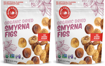 Made In Nature Organic Dried Turkish Smyrna Figs, 16 Ounce (Pack of 2) - Vegan Snack, Non-GMO, Unsulfured, Gluten Free, Kosher