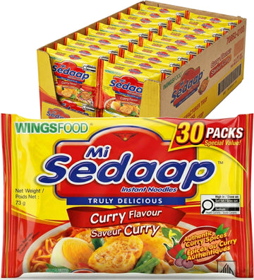 Mi Sedaap Curry Flavor Instant Noodles Pack of  30 - Indonesian curry ramen cups, stir fry cup noodles