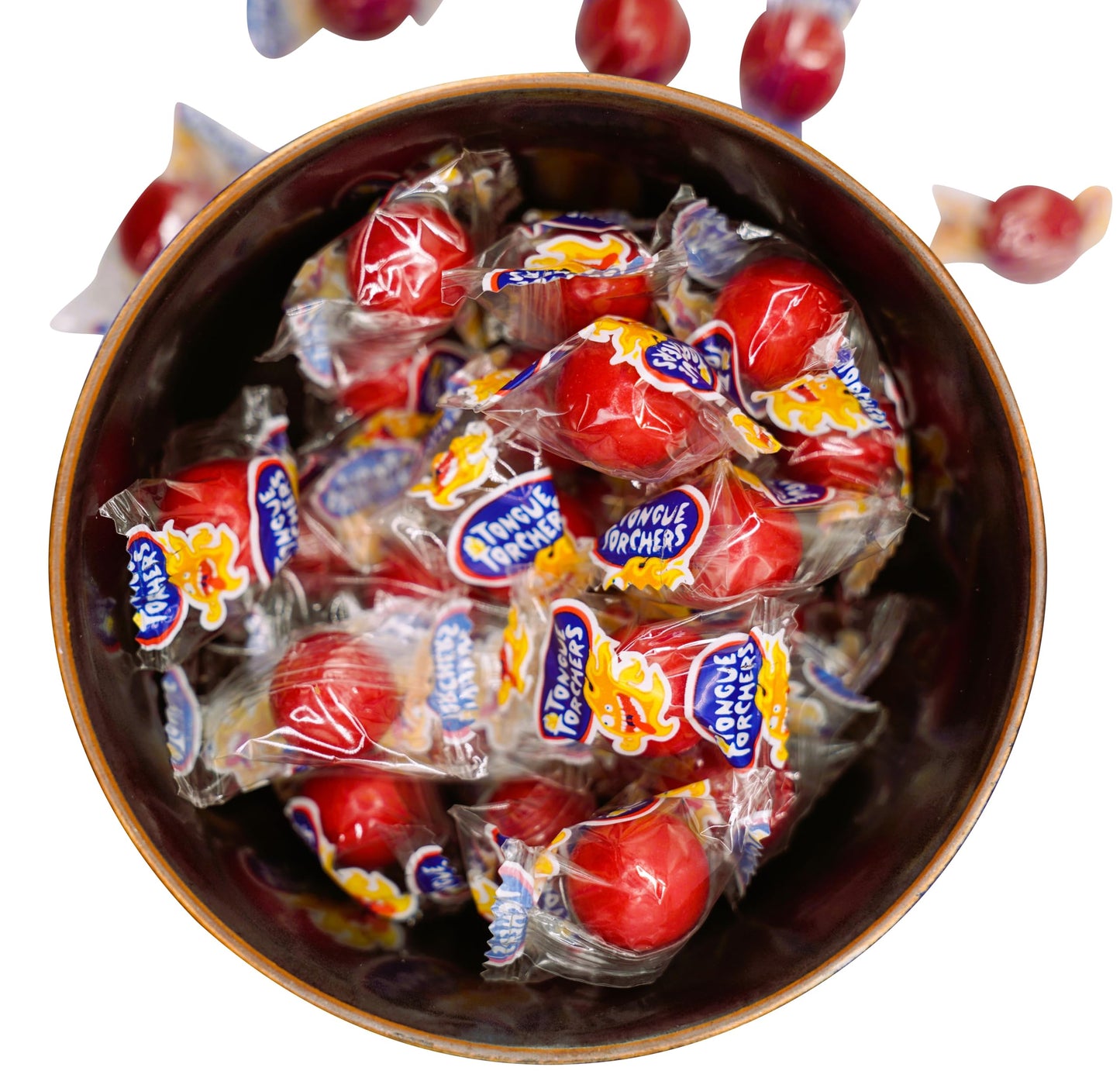 DM Sweets Tongue Torchers Hot Spicy Cinnamon Hard Candy - 100 Fiery Red Individually Wrapped Pieces, Perfect for Candy Lovers