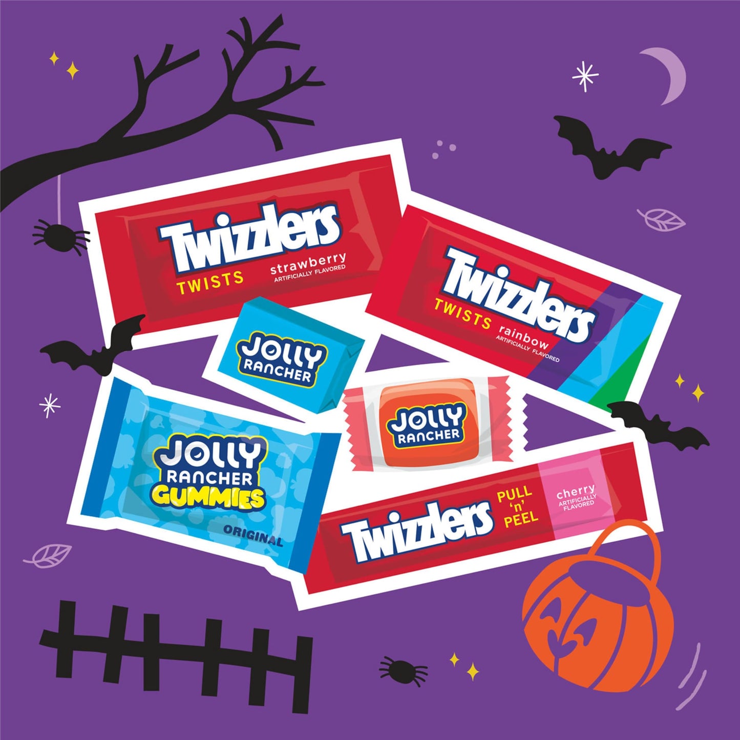 JOLLY RANCHER and TWIZZLERS Assorted Fruit Flavored  Halloween Candy Bulk Bag  100.46 oz (365 Pieces)