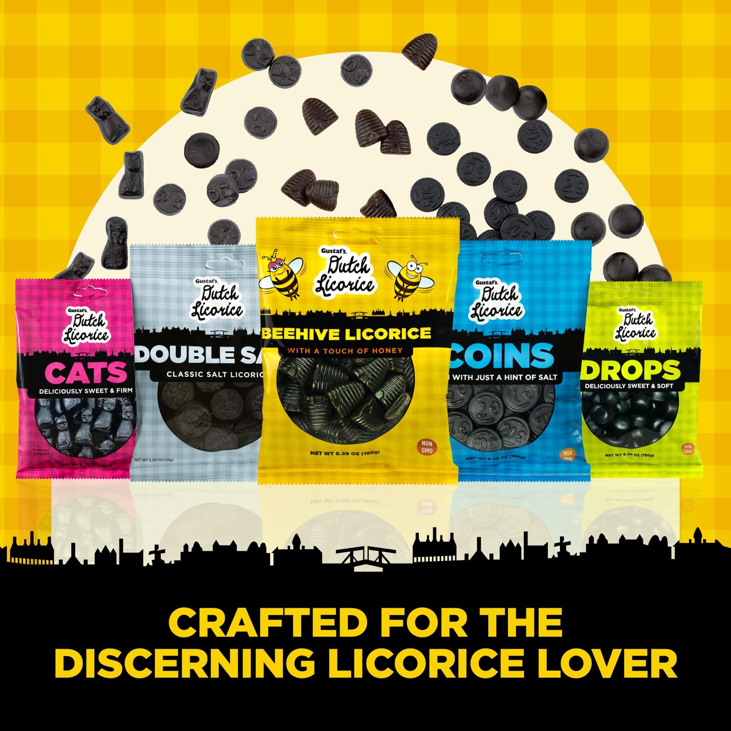 Gustaf'S Beehive Dutch Licorice Drops - 3 Pack Of 5.2Oz Bags - Sweet Honey Black Licorice Candy - Dutch Candy From Netherlands -