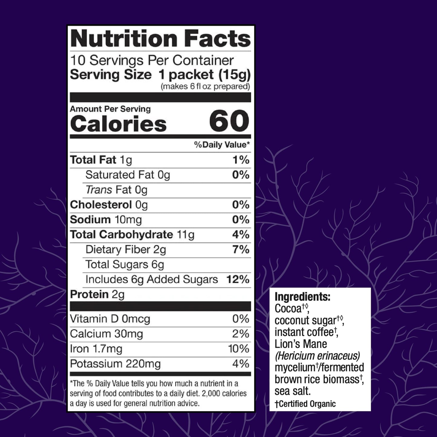 Host Defense MycoBrew Mocha Drink Mix, Supports Energy & Focus, 10 Packets (0.5oz each)