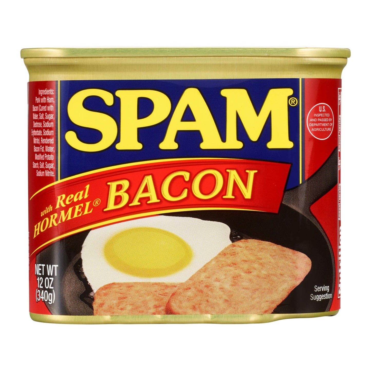 Spam With Real Hormel Bacon  12 Ounce Can (Pack Of 6)