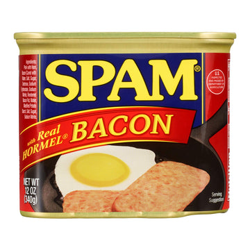 Spam With Real Hormel Bacon  12 Ounce Can (Pack Of 6)