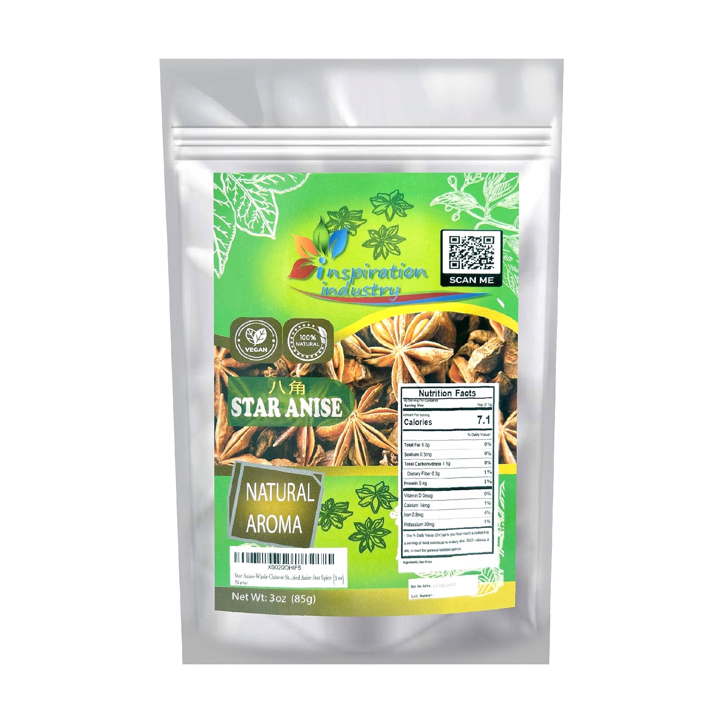 Star Anise-Whole Chinese Star Anise Pods, Dried Anise Star Spice (3 oz)
