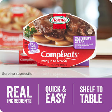HORMEL COMPLEATS Salisbury Steak Microwave Tray, 9 oz., Pack of 6, Model 23115