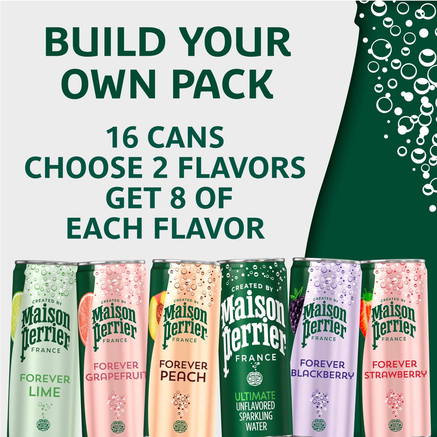 Maison Perrier Sparkling Water Variety Pack, 11.15 Fl Oz Cans, 16-Pack