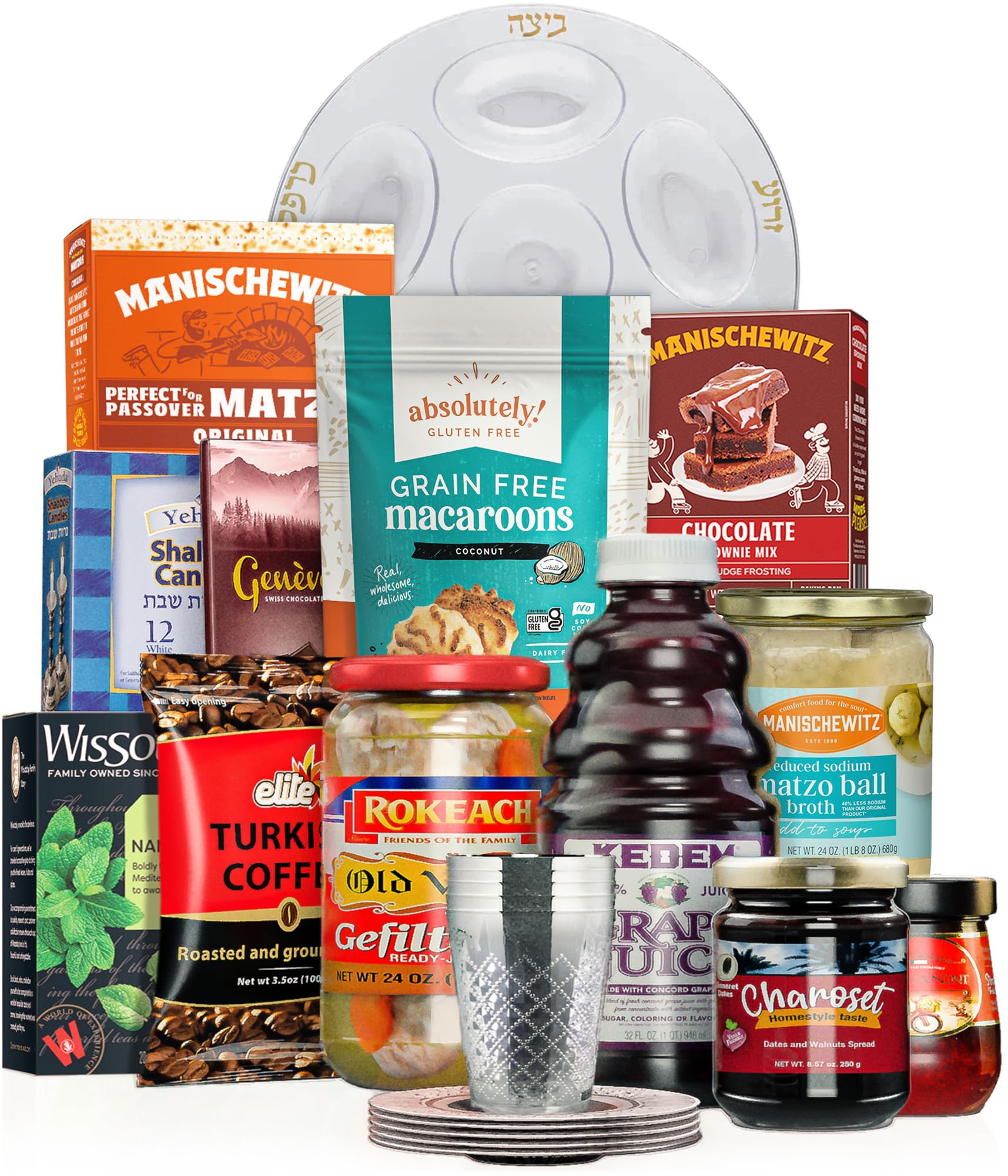 Passover Seder In a Box | The Ultimate Passover Survival Kit | Passover Seder Essential Foods & Religious Articles | Passover Ma