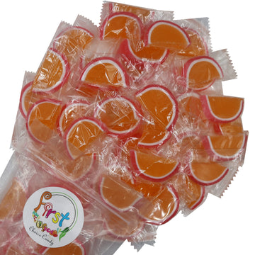 Jelly Fruit Slices Gummy Candy Individually Wrapped (Apricot Peach, 1 Pound)