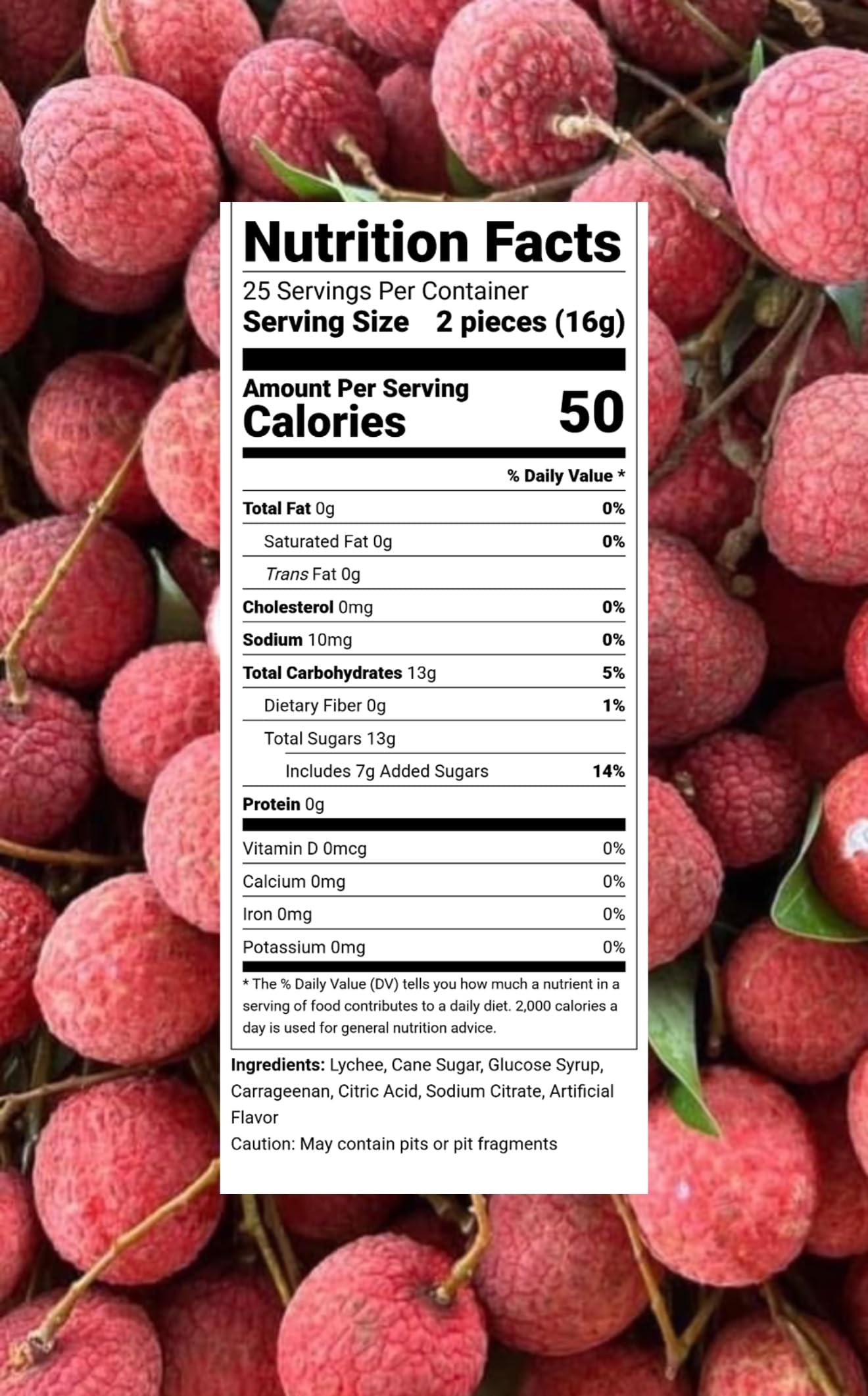 Tropical Fruit Gummies: Lychee - Vegan Chewy Candy Made With Real Fruit, No Preservatives, Exotiv Flavors From Thailand - 14Oz R