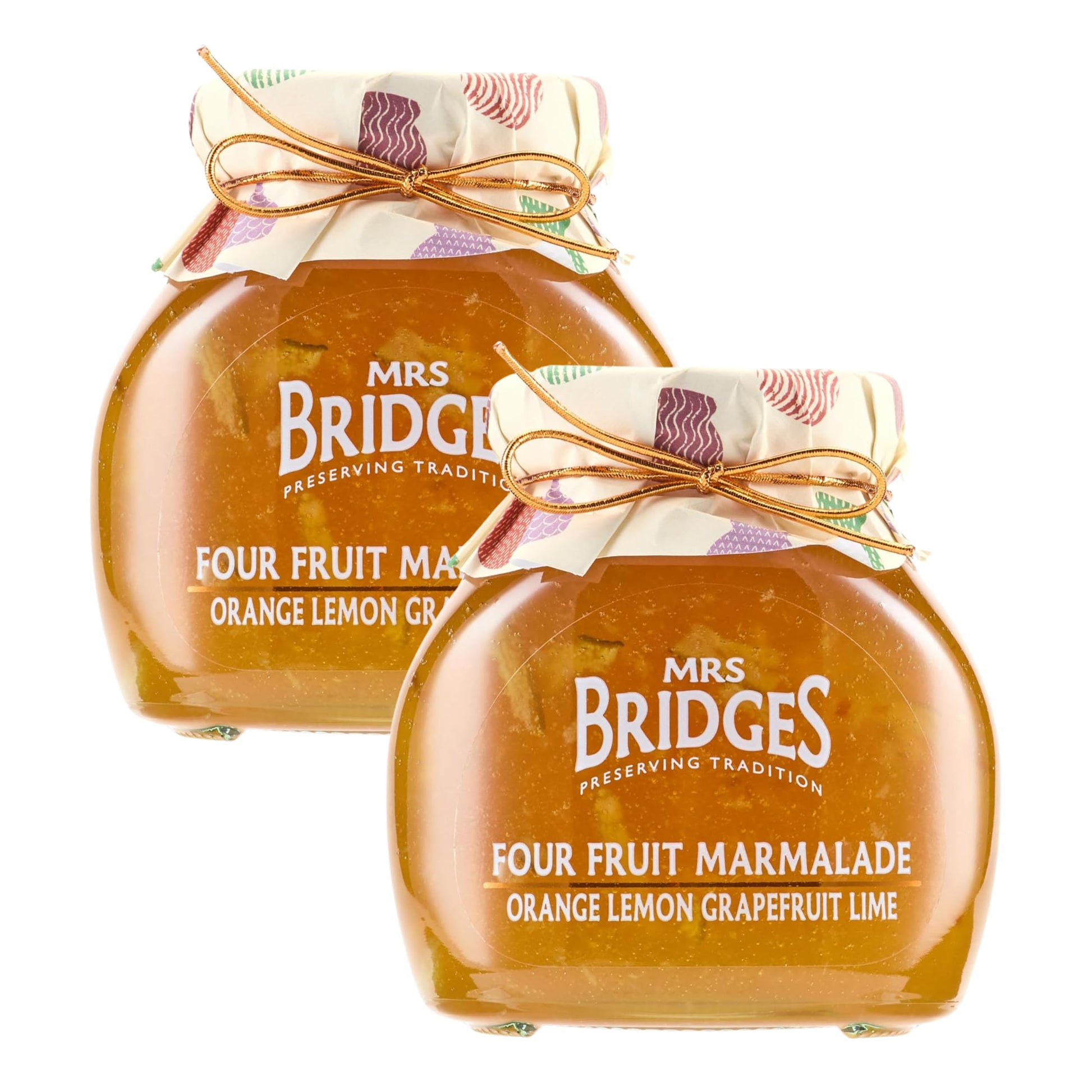 Mrs Bridges Four Fruit Marmalade, Made in Scotland, 12oz Jar (Pack of 2)