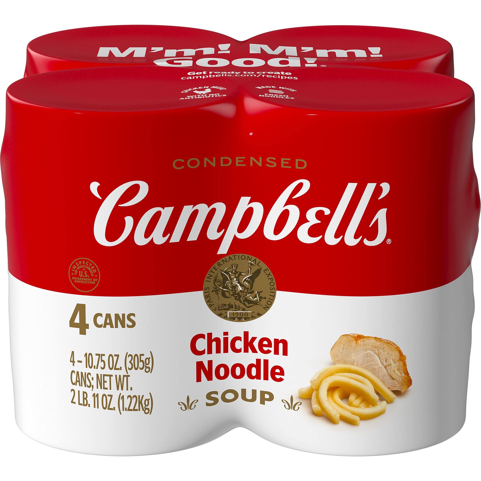 Campbell'S Condensed Chicken Noodle Soup, 10.75 Ounce Can With Pop-Top Lid (Pack Of 4)