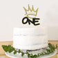 One Birthday Cake Topper - Hip Hop Boys 1St Birthday Decorations, Crown One Cake Topper, Black And Gold First Birthday Decoratio