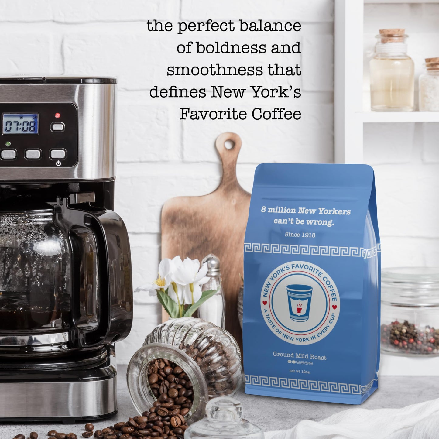New York'S Favorite Coffee - Whole Bean Coffee, Medium Roast | The Coffee Found In The Ny Anthora Cup | 12Oz (Pack Of 1) Add To