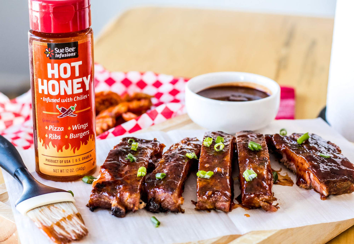 Sue Bee Infusions Hot Honey, 12 Ounce Sue Bee Chili Infused Hot Honey For Ribs, Wings, Burgers