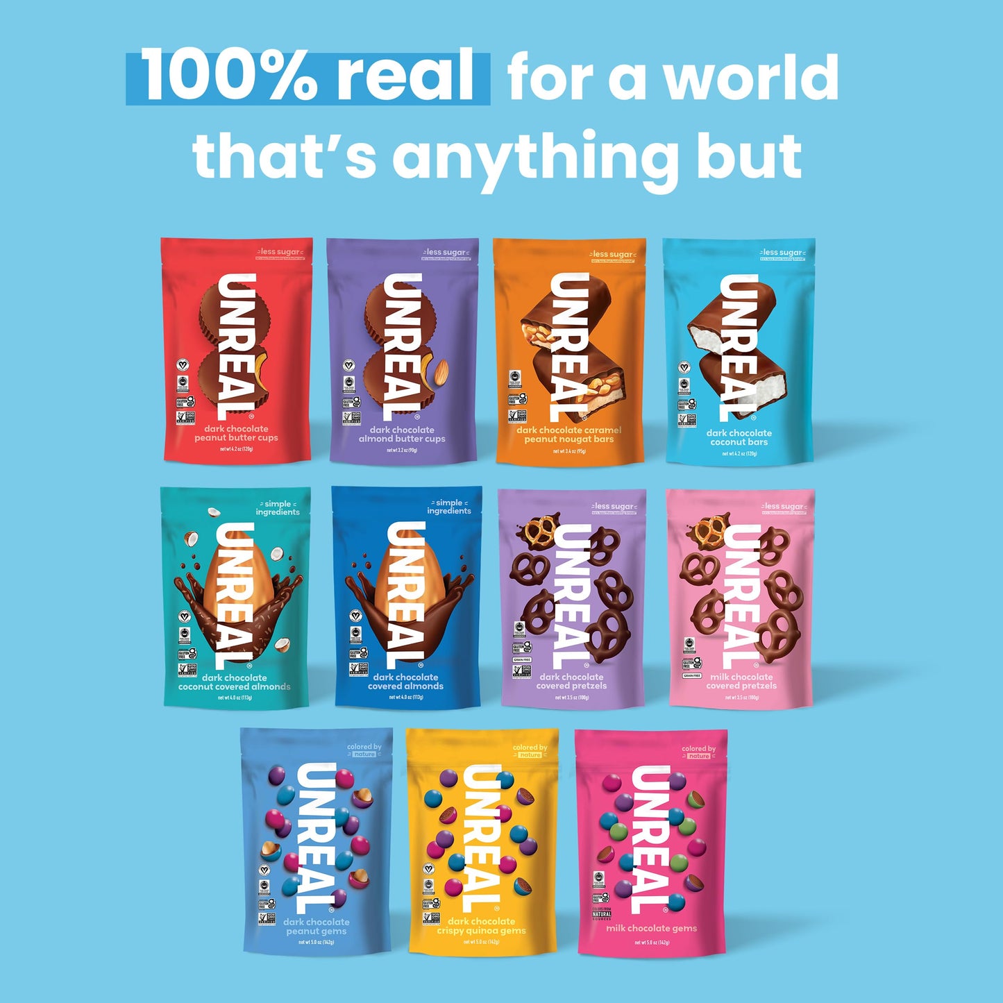UNREAL Dark Chocolate Coconut Bars - Vegan, Non-GMO, Gluten Free, 3g Sugar, 3 Pack (9.5oz each) - Simple Ingredients, Fair Trade