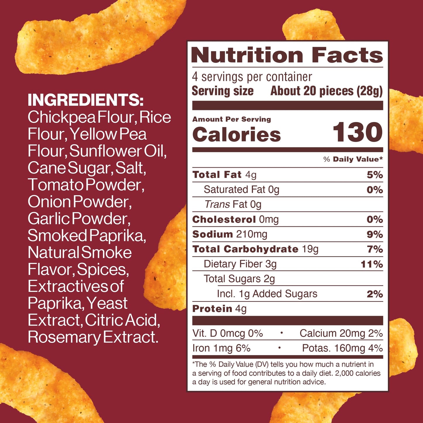 Hippeas Chickpea Puffs, Bohemian Bbq, 4 Ounce (Pack Of 6), 4G Protein, 3G Fiber, Vegan, Gluten-Free, Crunchy, Plant Protein Snac