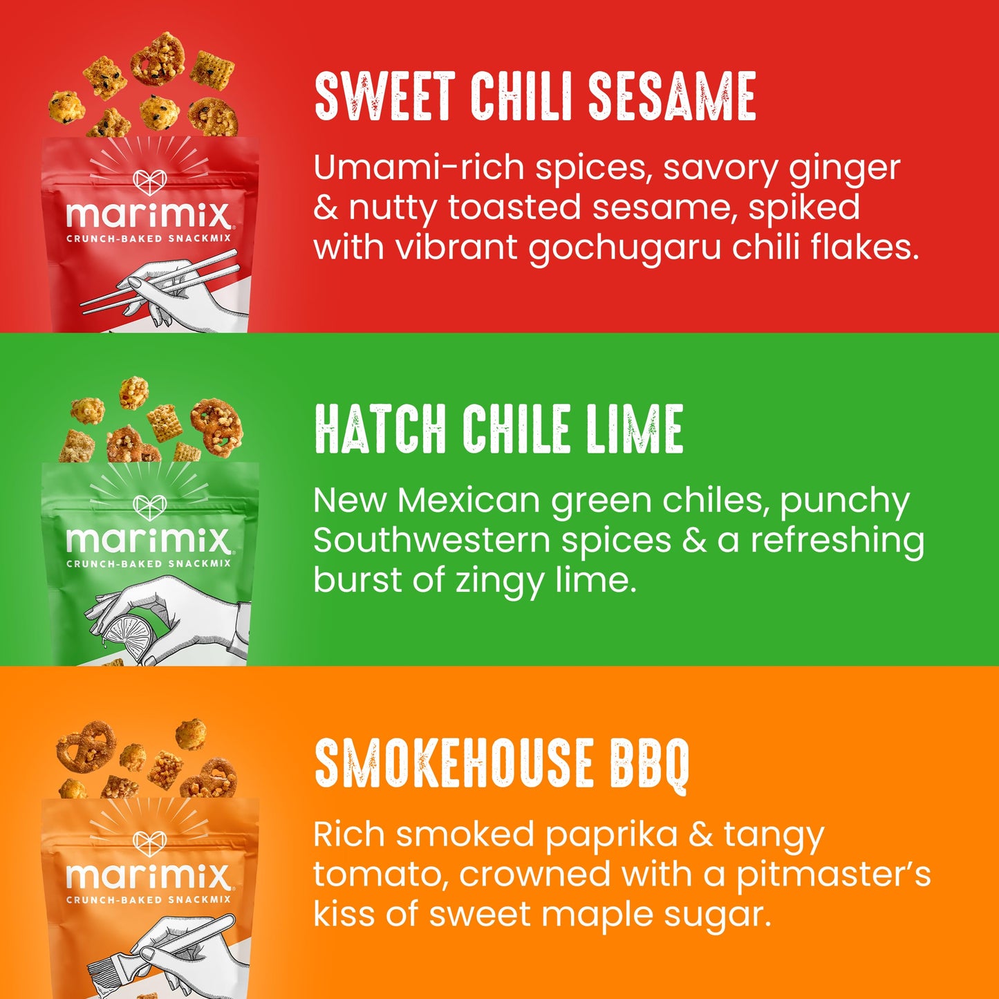 MARIMIX Mini Snack Mix - Savory Bundle, 6 Pack, 1.06 Ounce Each
