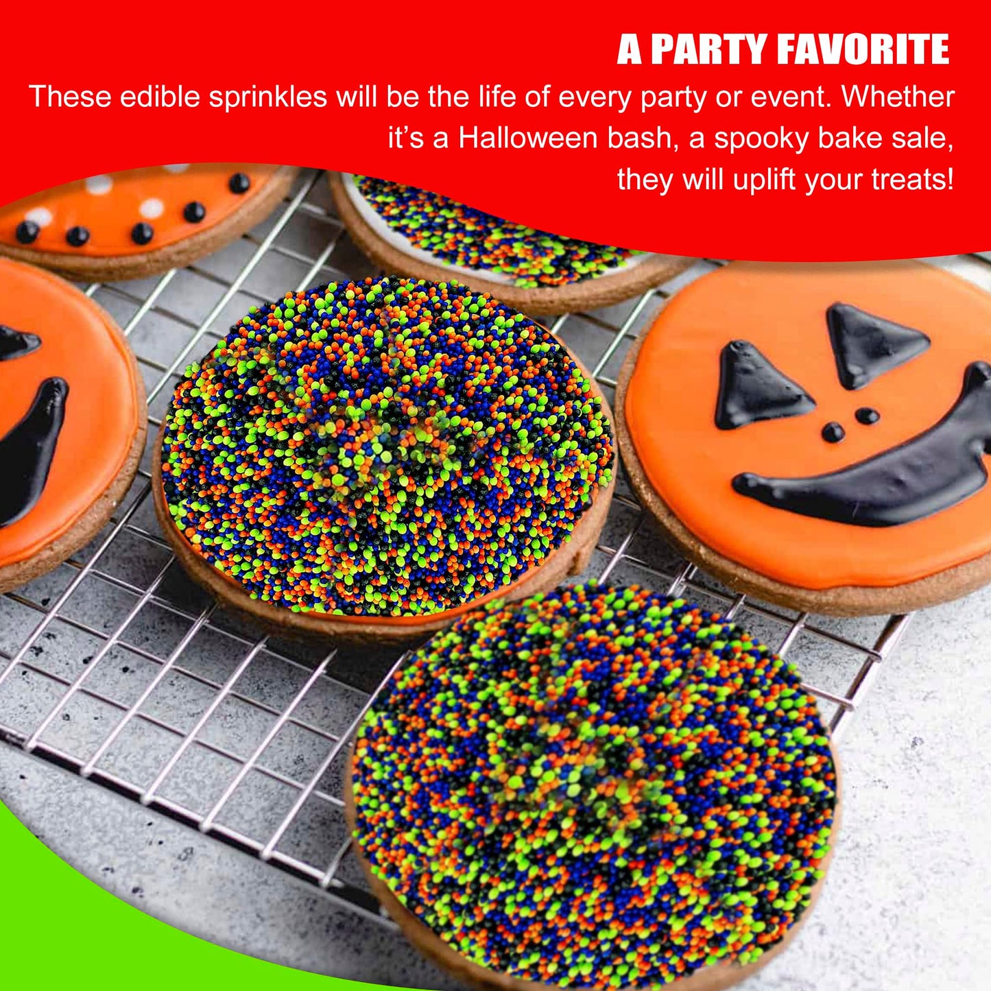 The Nightmare Mix - Halloween Nonpareils Sprinkles For Cake,Cupcake And Desserts Decorating And Baking - Halloween Mix Sprinkles For Ice Cream Toppings - 4 Oz