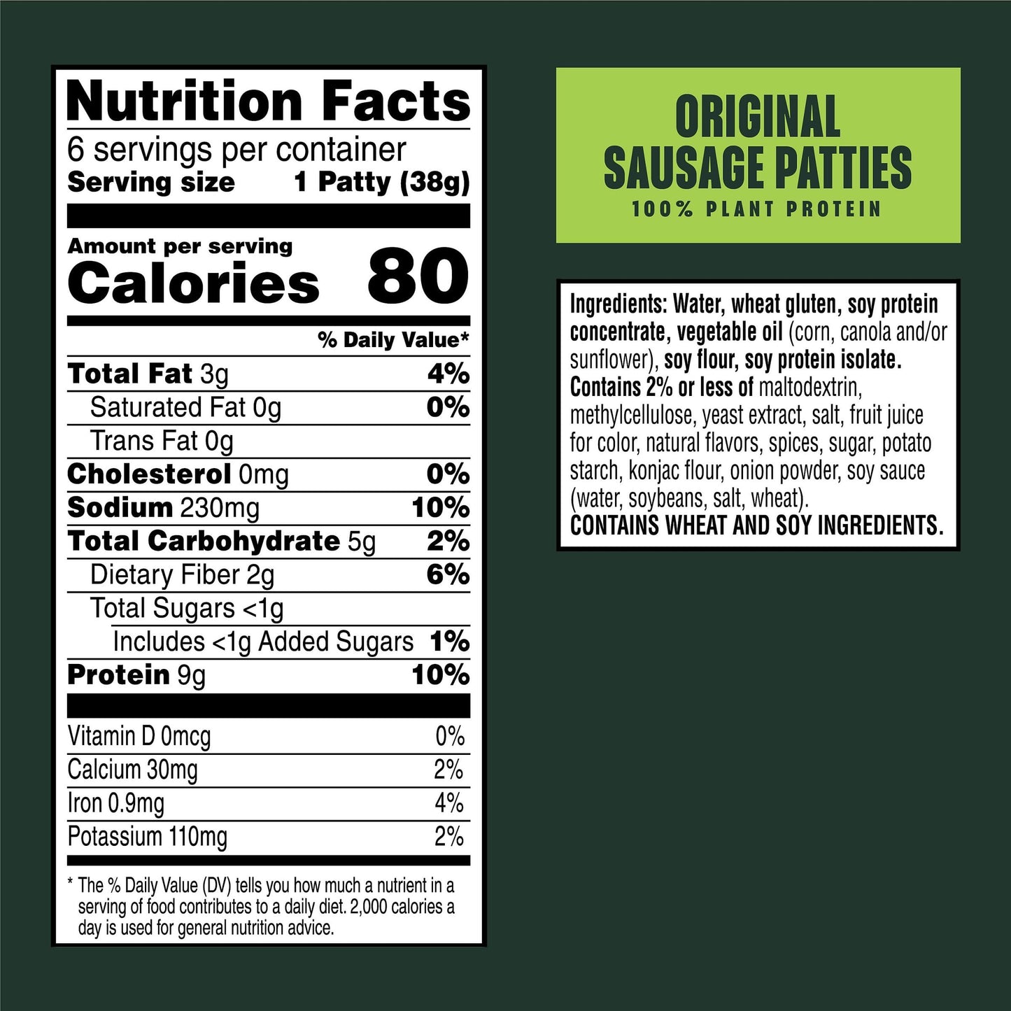 MorningStar Farms Plant Based Sausage Patties, Vegan Meat (6 Count)
