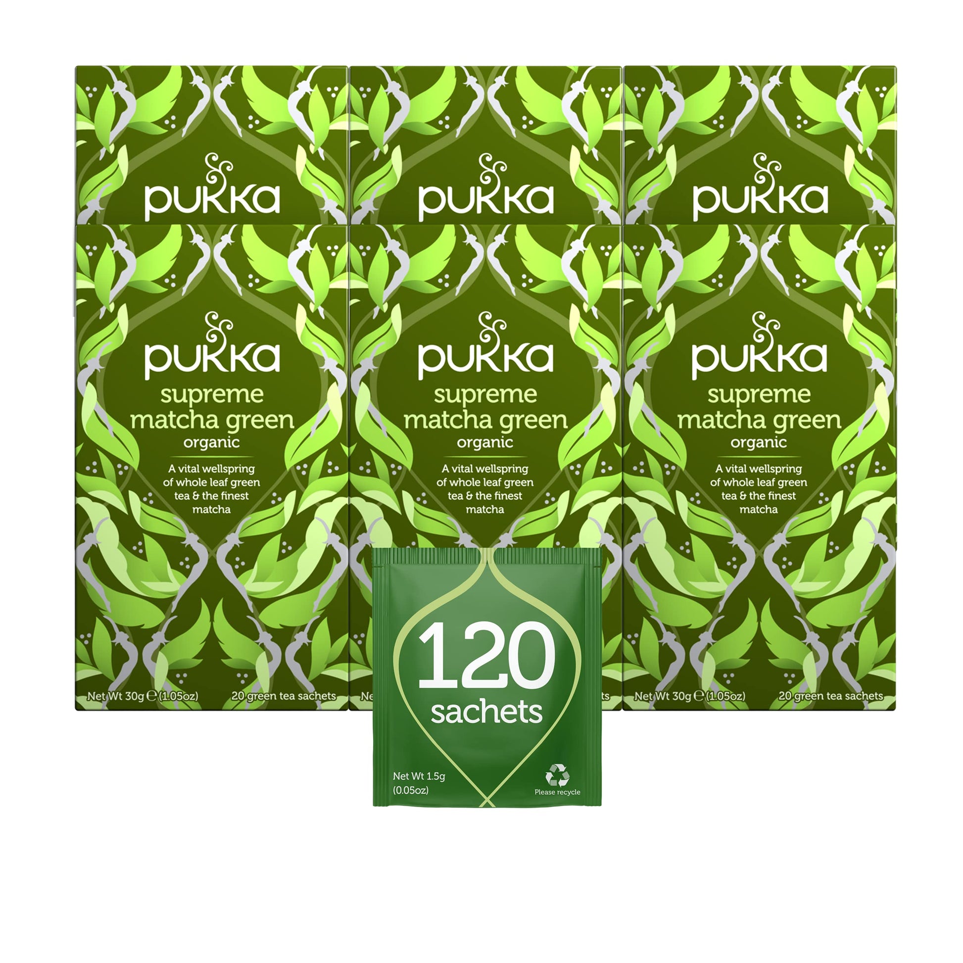 Pukka Supreme Matcha Green, Organic Herbal Green Tea With Oothu, Sencha  Suio Gang, 20 Count (Pack Of 6)