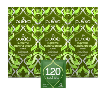 Pukka Supreme Matcha Green, Organic Herbal Green Tea With Oothu, Sencha  Suio Gang, 20 Count (Pack Of 6)
