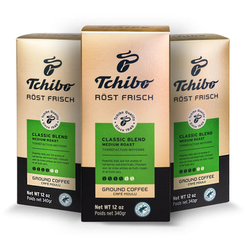 Tchibo Ground Coffee Classic Blend, Lightly Roasted Arabica, Intensity 3/6, 12 oz (Pack of 3)