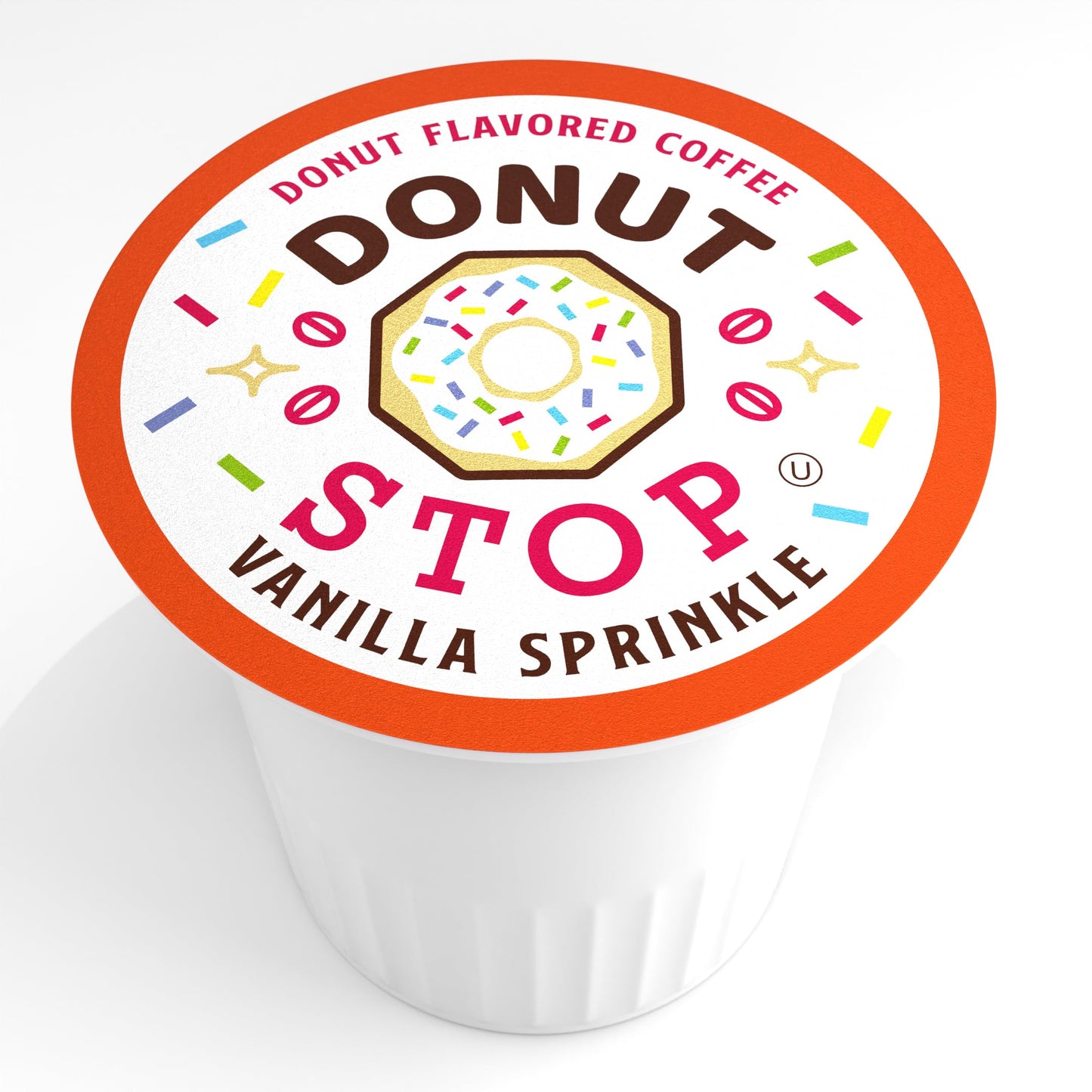 Donut Stop Vanilla Sprinkle Coffee Pods, Medium Roast, 40 Count, Compatible with 2.0 K-Cup malt-inspired, Kosher Certified
